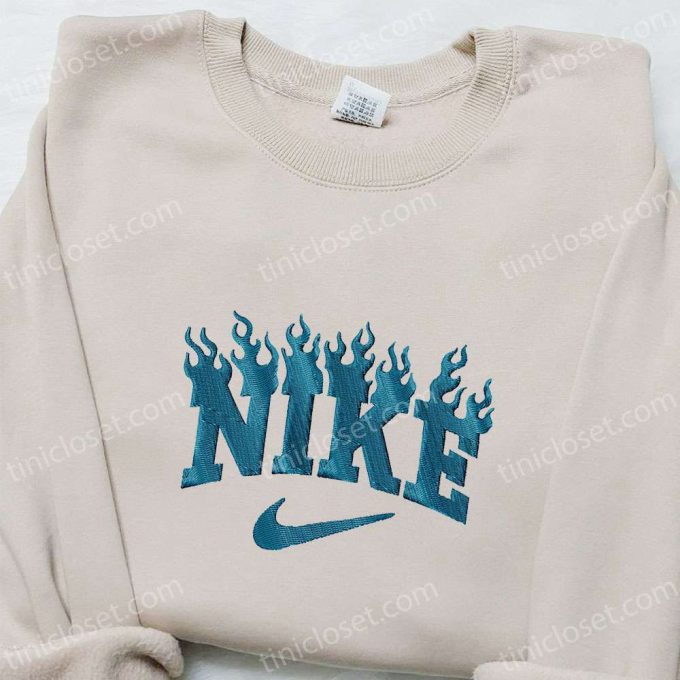 Fire x Nike Embroidered Tshirt: Best Nike-Inspired Shirt Perfect Family Gift