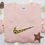 Flourish Sunflower x Swoosh Embroidered Sweatshirt: Custom Shirt Best Family Gift