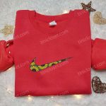 Flourish Sunflower x Swoosh Embroidered Sweatshirt: Custom Shirt Best Family Gift