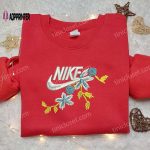 Unique Flowers x Nike Embroidered Shirt: Perfect Gift for Daughter Custom Design