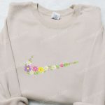 Flowers x Nike Swoosh Embroidered Shirt – Nike Inspired Best Gift for Family