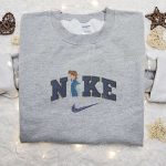 Flynn Rider x Nike Cartoon Embroidered Hoodie & Tangled Shirt Nike Inspired Embroidery