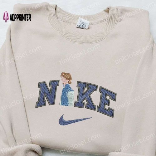 Flynn Rider x Nike Cartoon Embroidered Hoodie & Tangled Shirt Nike Inspired Embroidery