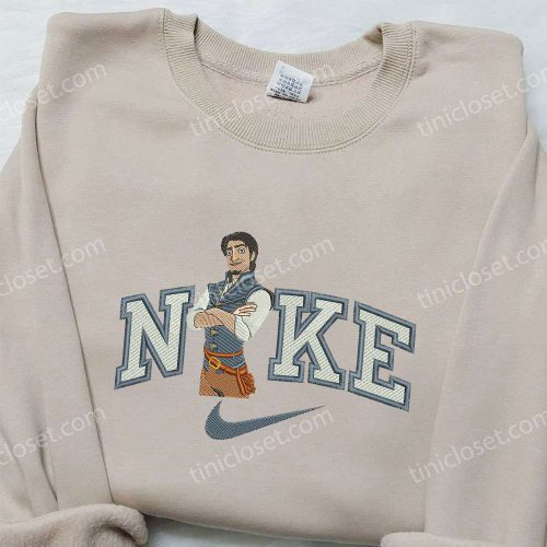 Flynn Rider x Nike Embroidered Shirt: Tangled Custom Design for Iconic Style!