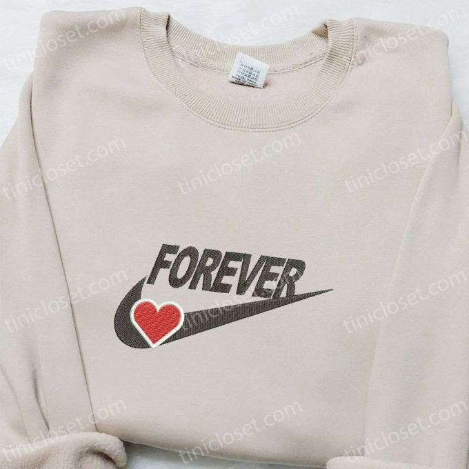 Show Your Love with Forever Heart Valentine Embroidered Shirt – Perfect Gift for Couples