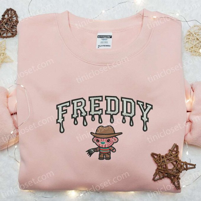 Freddy Krueger Drip Embroidered Sweatshirt: Horror Movie Hoodie Best Halloween Gift Ideas