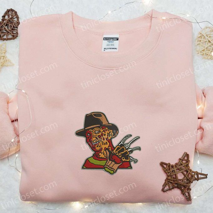 Freddy Krueger Embroidered Sweatshirt: Horror Movie Hoodie Best Halloween Gift Ideas