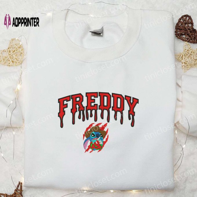 Freddy Krueger x Stitch Embroidered Sweatshirt: Silhouette Horror Movies Hoodie Disney Halloween Gift