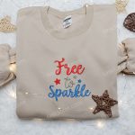 Sparkle with Style: Free Quote Embroidered Shirt for National Day – Best Patriotic Gift