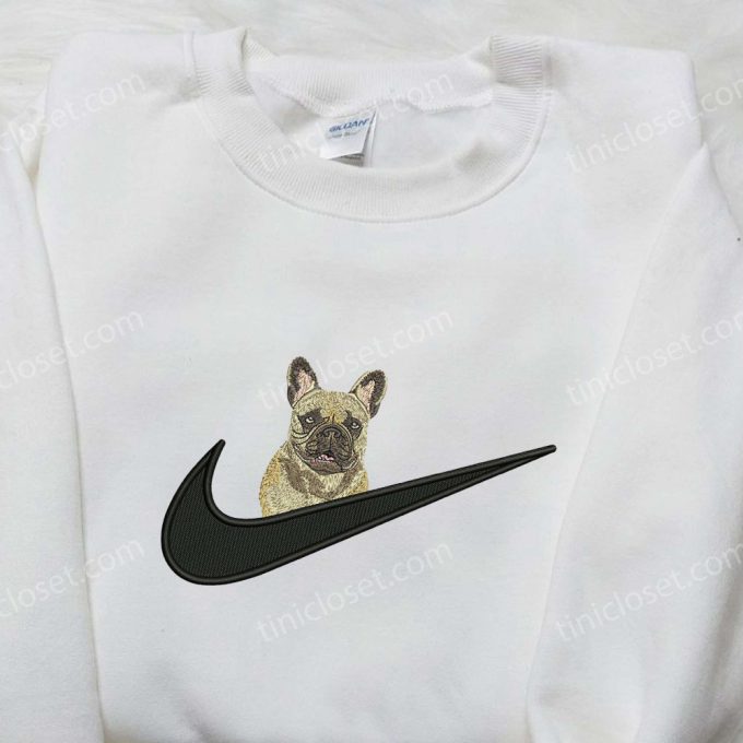 French Bulldog x Nike Embroidered Shirt – Custom Animal Tee