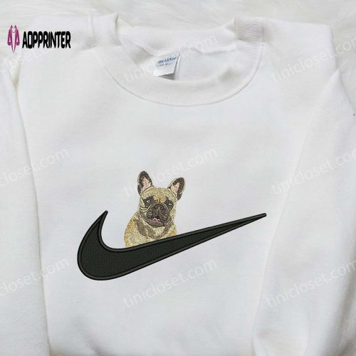 French Bulldog x Nike Embroidered Shirt – Custom Animal Tee