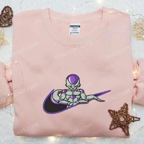 Frieza x Nike Swoosh Anime Embroidered Tshirt: Best Nike Inspired Shirt Perfect Family Gift