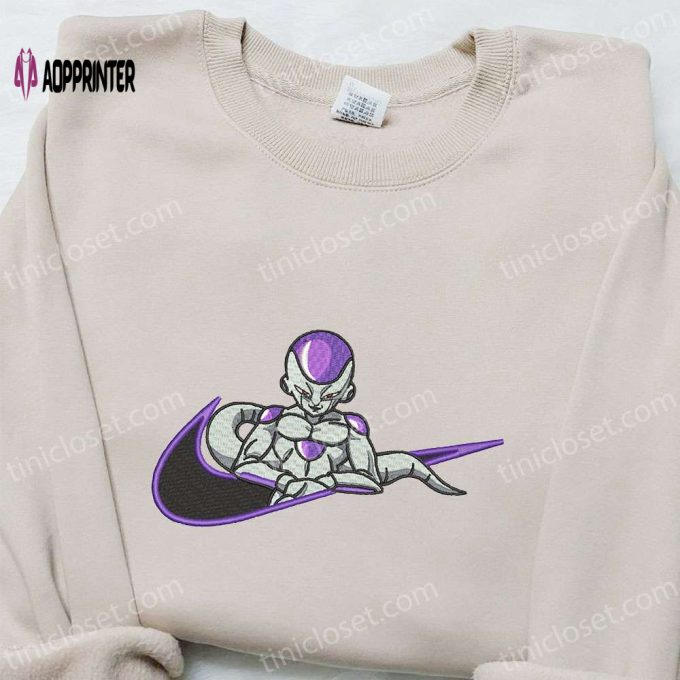 Frieza x Nike Swoosh Anime Embroidered Tshirt: Best Nike Inspired Shirt Perfect Family Gift