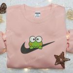 Frog x Nike Embroidered Shirt: Custom Gift for Son Stylish & Unique Nike Embroidery