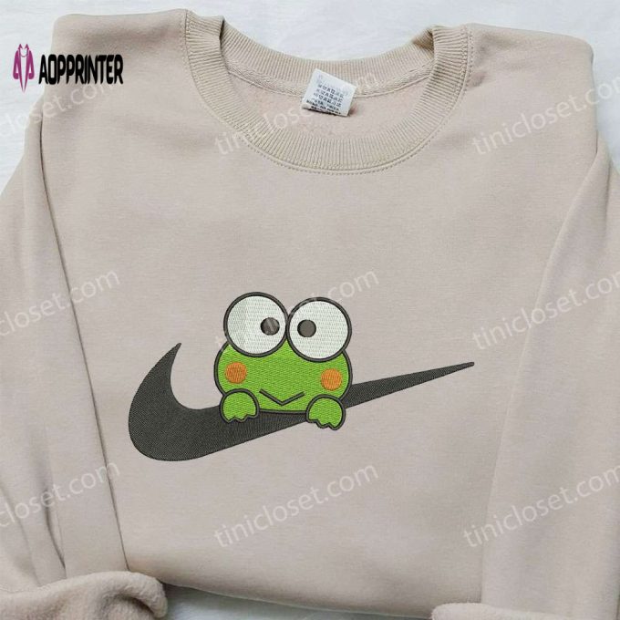 Frog x Nike Embroidered Shirt: Custom Gift for Son Stylish & Unique Nike Embroidery