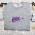 Gengar x Nike Swoosh Anime Embroidered Shirt – Pokemon & Nike Inspired Design