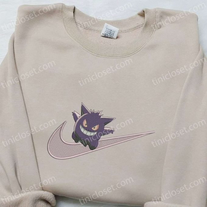 Gengar x Nike Swoosh Embroidered Hoodie & Pokemon Nike Inspired Shirts