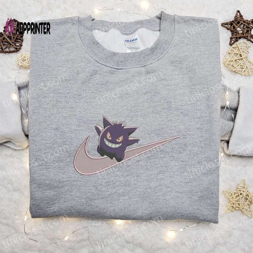 Gengar x Nike Swoosh Embroidered Hoodie & Pokemon Nike Inspired Shirts