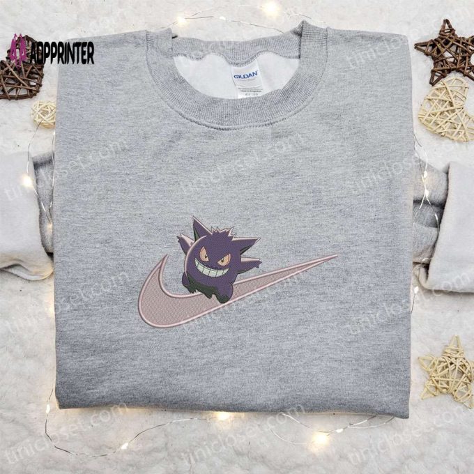 Gengar x Nike Swoosh Embroidered Hoodie & Pokemon Nike Inspired Shirts