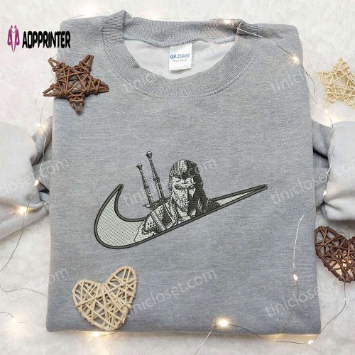 Custom Nike Gnome Heart Embroidered Shirt Christmas Design