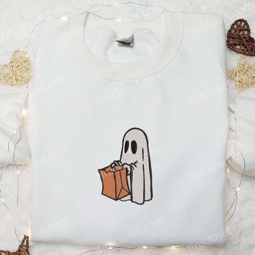 Spooky Ghost Box Embroidered Sweatshirt: Halloween Shirt & Best Gift Idea