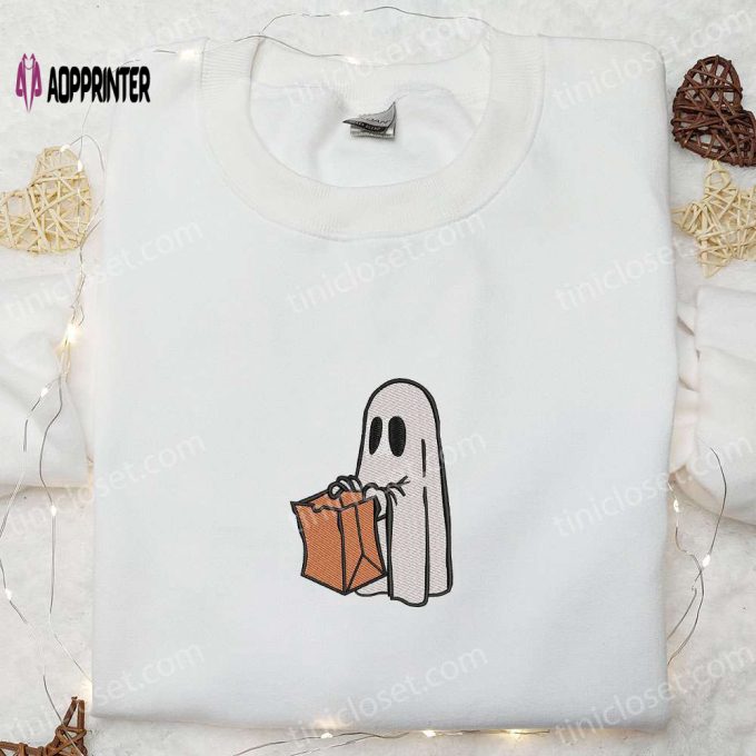 Spooky Ghost Box Embroidered Sweatshirt: Halloween Shirt & Best Gift Idea