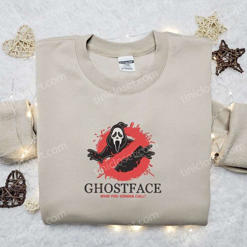 Ghost Face Embroidered Hoodie & Spooky T-shirts Spirit Halloween Shirts