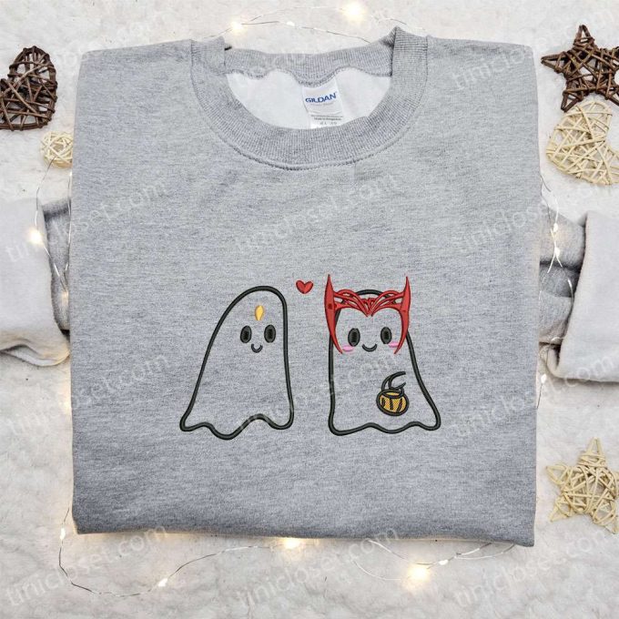 Ghost Owl Love Embroidered Shirt – Cute Halloween Gift for Lovers