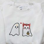 Ghost Owl Love Embroidered Shirt – Cute Halloween Gift for Lovers