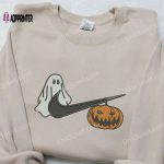 Ghost Pumpkin x Nike Embroidered Shirt – Unique Halloween Custom