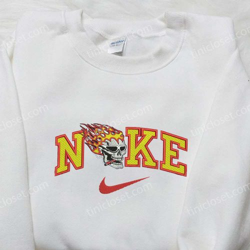 Ghost Rider x Nike Embroidered Sweatshirt: Movie Shirt + Nike Inspired Design