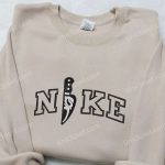 Ghostface Knife x Nike Embroidered Sweatshirt: Scream Movie Shirt Nike Inspired – Buy Now!