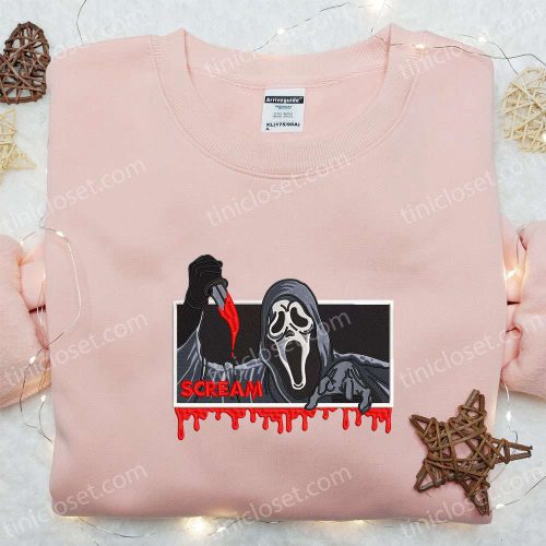 Ghostface Scream Sweatshirt: Spooky Embroidered Shirt at Spirit Halloween