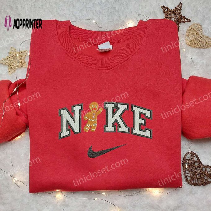 Gingerbread Man x Nike Embroidered Sweatshirt Shrek Cartoon & Nike Inspired Shirt