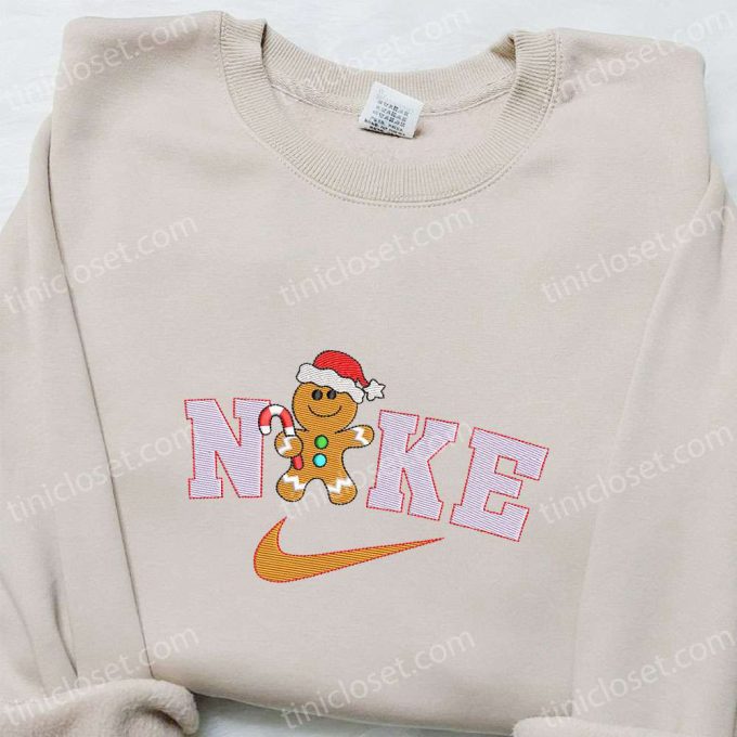 Gingerbread x Nike Embroidered Tshirt: Best Christmas Gift Nike Inspired Shirt