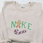 Nike Inspired Gingerbread Xmas Embroidered Tshirt: Best Christmas Gift Ideas