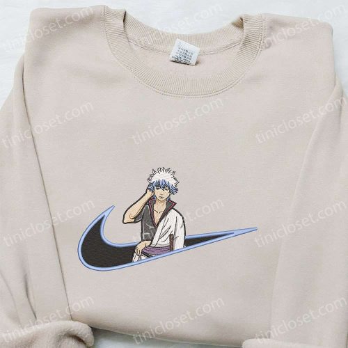 Gintoki Sakata x Nike Anime Embroidered T-Shirt: Gintama & Nike Inspired Shirt