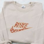 Giraffe Pattern x Nike Embroidered Sweatshirt – Custom Shirt Perfect Family Gift