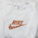 Giraffe Pattern x Nike Embroidered Sweatshirt – Custom Shirt Perfect Family Gift