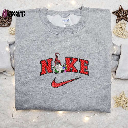 Gnome Christmas x Nike Embroidered Sweatshirt: Best Nike Inspired Gift for Christmas