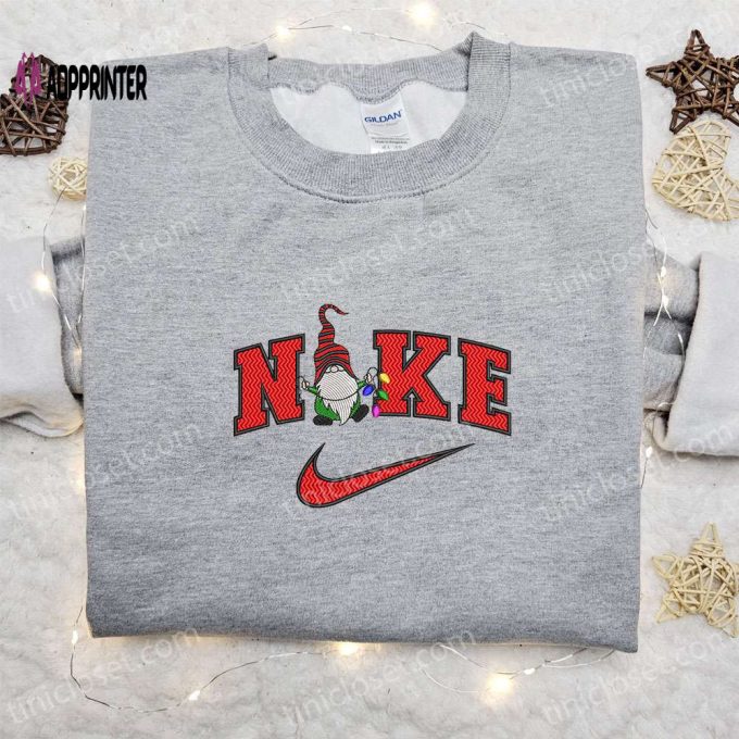 Gnome Christmas x Nike Embroidered Sweatshirt: Best Nike Inspired Gift for Christmas