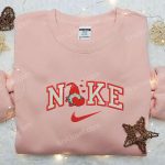 Custom Nike Gnome Heart Embroidered Shirt Christmas Design