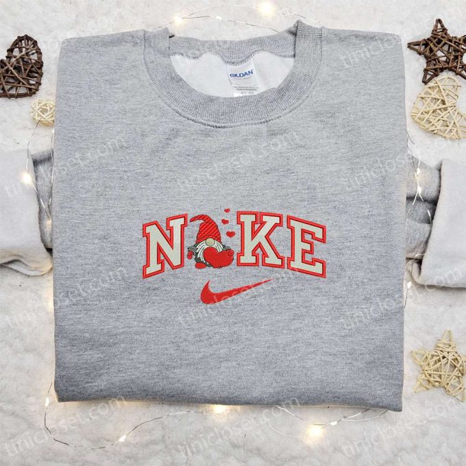 Gnome Heart x Nike Embroidered Shirt: Best Valentine s Day Gift Nike Inspired Apparel