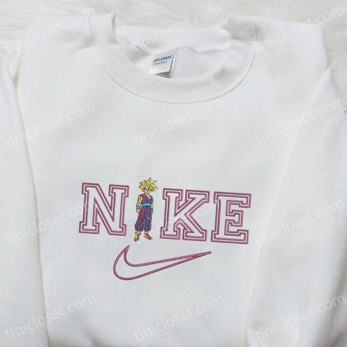 Gohan Super Saiyan 2 x Nike Anime Embroidered Shirt: Dragon Ball Sweatshirt & Nike Inspired Tee