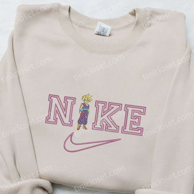 Gohan Super Saiyan 2 x Nike Anime Embroidered Shirt: Dragon Ball Sweatshirt & Nike Inspired Tee