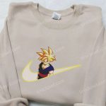 Gohan Super Saiyan x Nike Swoosh Anime Hoodie Dragon Ball & Nike Inspired Embroidered Shirts