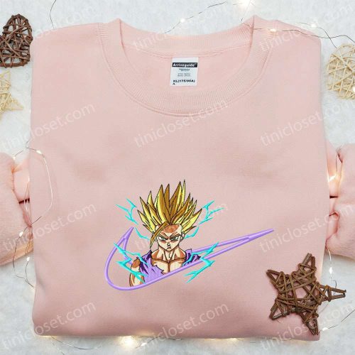 Gohan Super Saiyan x Swoosh Embroidered Shirt Dragon Hoodie Custom Nike T-shirt