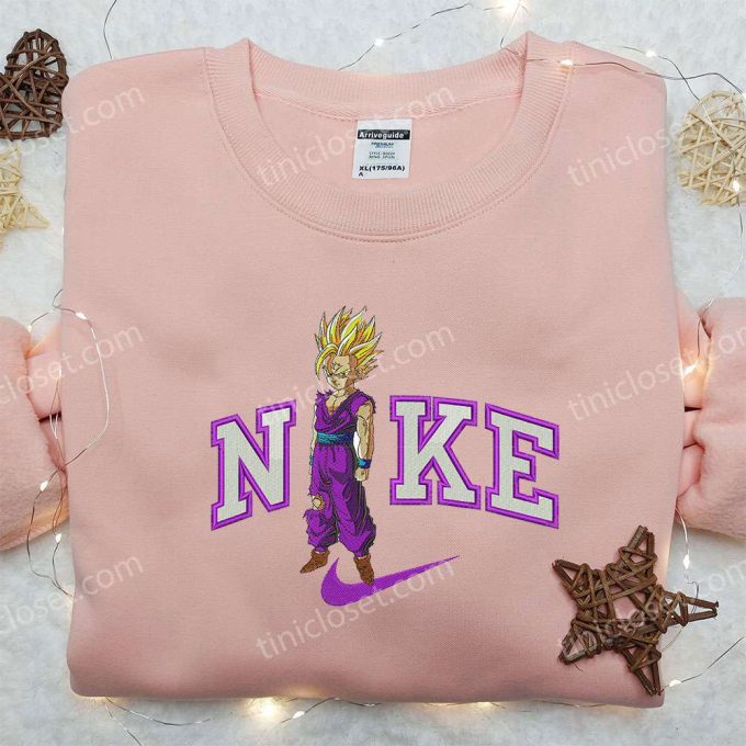 Gohan x Nike Dragon Ball Embroidered Shirt: Customized Nike Apparel for Fans