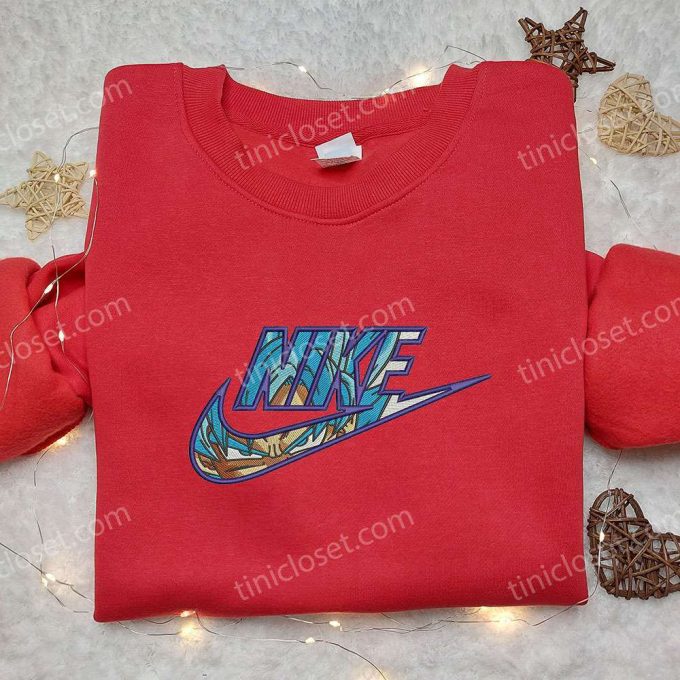 Goku Blue x Nike Embroidered Shirt – Dragon Ball & Custom Design