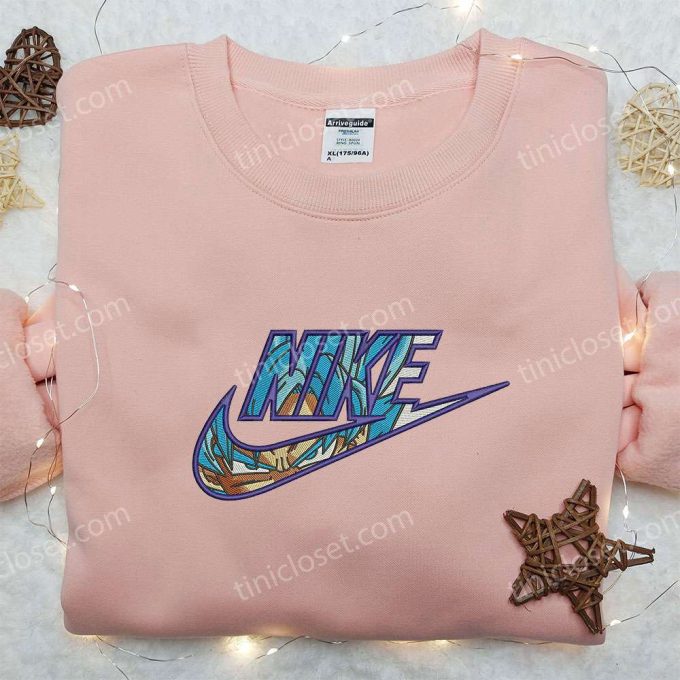 Goku Blue x Nike Embroidered Shirt – Dragon Ball & Custom Design